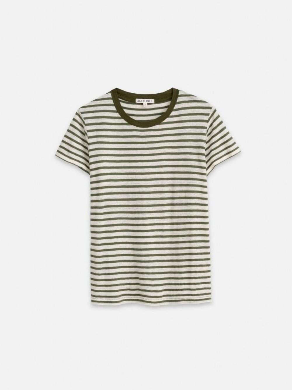 Alex Mill Prospect Striped Tee in Linen green and white size medium